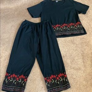 Pictures 2 piece embroidered outfit